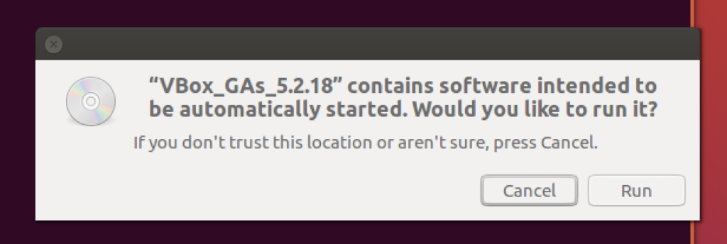 virtualbox ubuntu full screen guest additions not working